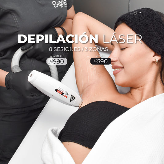 Depilación 3 zonas - 8 sesiones
